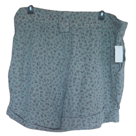 Vintage Transport 100% Cotton Shorts Green Floral, Paper Bag Waist Women's Large - Picture 3 of 8